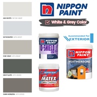 [Xhome] NIPPON PAINT Exterior (1 Litre) Weatherbond/Q-Shield/Matex - Cool White & Grey Collection