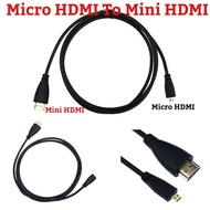 Micro HDMI To Mini Cable Female Adapter For Raspberry pi 5 /pi 4 /gopro HERO 7 6 /sony Camera A6000 