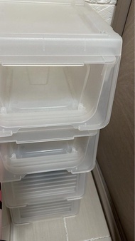 Aeon透明儲物箱 組合式收納箱，膠櫃桶五層櫃