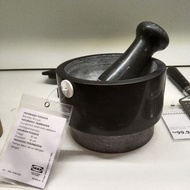 Marble mortar and pestle, chili sauce mortar, 2 sides, round mortar and pestle