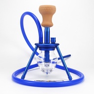 [op058] Reise Glas Shisha Set Umfassen Metall Holzkohle Zange Silikon Schlauch Und Keramik Schüssel 