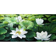 5D stone painting, Simple white lotus