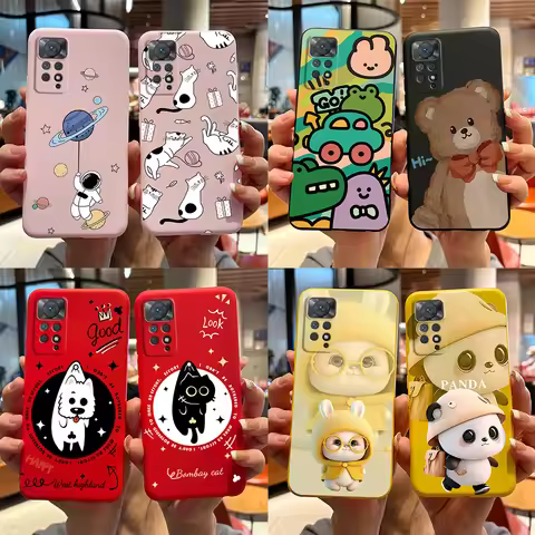 For Redmi Note 11S Note 11 Pro 5G 4G Case Cute Rabbit Panda Protector Fundas Cover For Redmi Note 11