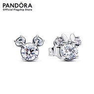 Pandora Disney Mickey And Minnie Silhouette Sterling Silver Stud Earrings