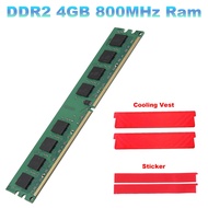 (TQYV) 4GB DDR2 Ram Memory+Cooling Vest 800MHz PC2-6400S 240 Pin 1.8V DIMM for AMD Desktop PC Ram