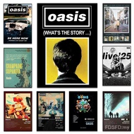 Classic Rock Band O-Oasis Music Tracklist Cover Lyrics Aesthetic Poster Printed Canvas Painting Wall