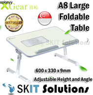 colonyy ★XGear A8 Large A8L (600 x 330 x 9mm) Foldable Portable Laptop Table with USB Cooling Fan, Adjustable Height and Angle, Desk Bed Side Bedside Stand Couch for Writing Reading Studying Eating, Breakfast Serving Bed Study Tray★