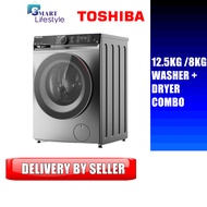 [FREE SHIPPING] Toshiba 12.5/8.0 KG WASHER DRYER TWD-BM135GF4M(SK) INVERTER MOTOR CONDENSER DRYER