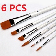 ：》“：： 6Pcs Professional Painting Brush Set Acrylic Oil Watercolors Artist Painting Supplies High Quality White Rod Gouache Nylon