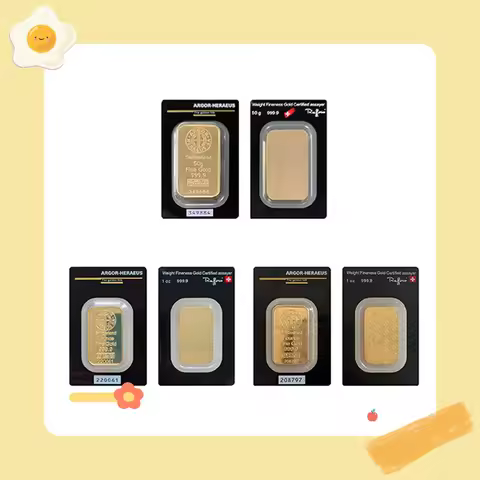 Wholesale Argor 50g 1oz 31g Sealed packing Copper Gold Bar 24k Gold Plated Bullion minted Bar Unique