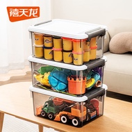 禧天龙透明收纳箱衣服整理箱药箱 口罩收纳盒内衣玩具储物箱 透灰中号3个【31.5*23*14.5cm】