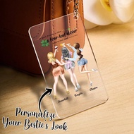 1pc Custom Hand-Drawn Best Friend Acrylic Keychain 5.4x8.6CM - Custom Illustration Keychain Bridesma