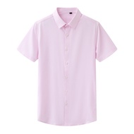 Summer Men's New Style Men's Solid Color Pointed Collar Fashion Casual All-Match Short-Sleeved Shirt