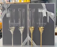 🔥正貨 WEDGWOOD Vera Wang愛之結繩蝴蝶結香檳全新高腳杯Goblet 銀色/金色 兩隻