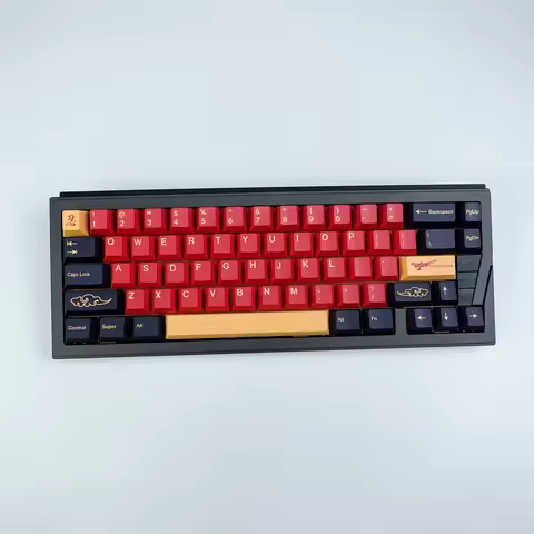 KBDiy 147 Keys Cherry Profile GMK Red Samurai Keycaps Set Custom PBT Keycap for Mechanical Keyboard 