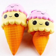 San Qi Elan Toy Squishy Ice Cream Cone Jumbo Soft Slow Rising Size 18cm For Gifts(1PCS)