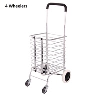 Aluminium Foldable Grocery Market Shopping Trolley Cart Collapsible With 2 or 4 Wheels *SG Stock*