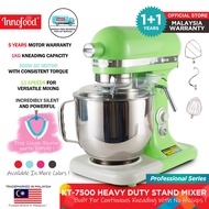 (OFFICIAL STORE) Innofood KT-7500 Heavy Duty Professional 7.0 Litres (7L) Stand Mixer RED/WHITE/PINK