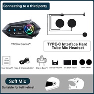 Hlinkey Y12 Pro điện thoại gắn trong mũ bảo hiểm Mô tô Bluetooth 5.4 500M Intercomunicador Loa Tai N
