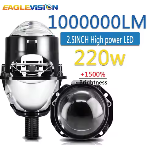 EAGLEVISION 2.5 Inch Bi Projector Headlight LED Mile Lighthouse Lenses for Hella LED Lights H4 H7 90