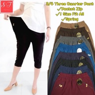 10730 Women 3/4 Three Quarter Slack Pant Pocket Zip Cotton Fit All Comfortable/Seluar Slack Tiga Suk