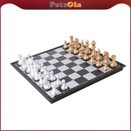 [PETSOLA] Magnetic Chess Set,  Chess Set Chess Checkers  Folding Chess Board for Adults