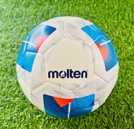 ลูกฟุตบอลหนังพียู (PU) Molten F5N3555 หนังอัดกาวและเย็บ FIFA QUALITY PRO สีฟ้าขาว ของแท้ 100% (ฟรีตา
