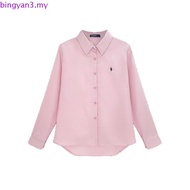 76013 Multicolor Embroidered Blue Casual Long Sleeve Shirt Women