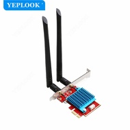2 in 1 Wifi+Bluetooth PCIe 1x to M.2 NGFF WIFI Wireless Adapter Card 5Dbi For AX210 AX200 AC9260 AC8