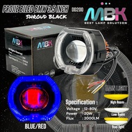 Motorcycle HeadlampBM PROJIE BILED 3.5 Inch Black Shroudbmw