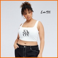 ∇ ☾ Plus size Squareneck Croptop White Sleeveless Sando Women Fashion Clothes Lovemichcollections