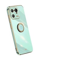 全城熱賣 - 適用於 Xiaomi 13 Pro 信立 直邊6D電鍍TPU手機殼帶指環支架（天青色）