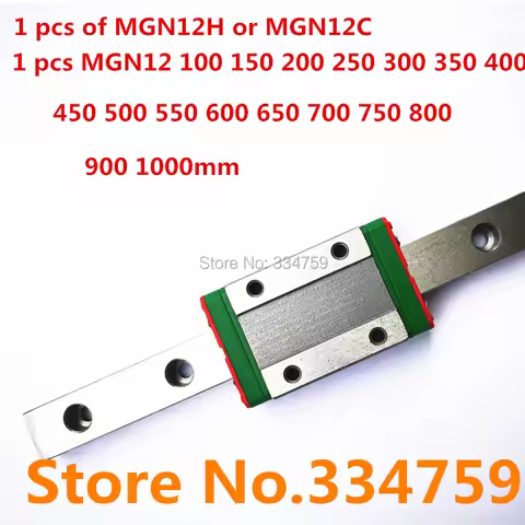 12mm Linear Guide MGN12 150mm 200mm 250mm 350mm 400mm 450mm 500mm 600mm 650mm 700mm 800mm 1000mm wit
