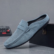 Suede Leather Men Shoes Blue Men Casual Shoes Breathable Men Loafers Men's Moccasin Slip On Men's Fl