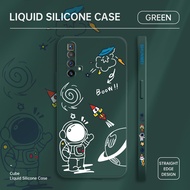 พร้อมสต็อกสำหรับ Realme X3 Super Zoom Realme X50 Realme X50 Pro 5G กรณีการ์ตูนสำหรับชายหญิง NASA Rocket นักบินอวกาศด้านข้างออกแบบเคสโทรศัพท์ Liquid ปลอกซิลิโคนคลุมทั้งหมดกล้องป้องกันกรณี