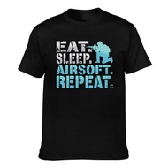 Eat Sleep Airsoft Repeat Men's Cotton T-Shirts