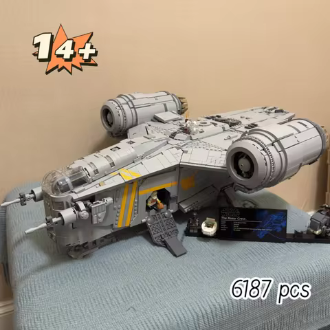 6187pcs Star Interstellar Conflict Razor Crest Spaceship 75331 Home Decoration Toys For Birthday Chr