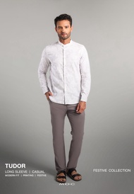MOC Kemeja Shanghai Lengan Panjang Pria Tudor - White