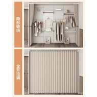 Open Bookcase Closet Dustproof Curtain Cabinet Door Bedroom Double Open No-Drill Wholesale Household