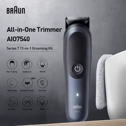 Braun Hair Clipper Series 7 AIO7540 Multi-Grooming Kit 11-in-1 Autosense ProBlade Precision Blade Wa