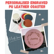 Personalised Engraved PU Leather Coasters | Christmas Gift | FREE Christmas Day Card Until Stock last