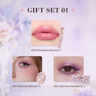 Flower Knows Strawberry Rococo Series Makeup Gift Set include Blush Eyeshadow Lipstick