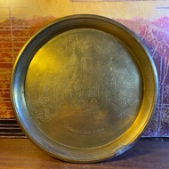Vintage Etched Brass Decorative Tray