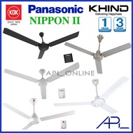 【In stock】 ❉KHIND / PANASONIC / KDK / NIPPON II Ceiling Fan 60’’ inch Kipas Siling 60''☬