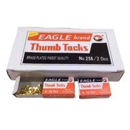 ♞EAGLE BRAND & MITSUKO BRAND THUMBTACKS(MORE  QUANTITY) ,GOLD THUMBTACKS IN 24PACKS IN A BOX