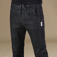 鬆緊腰小腳牛仔褲(28-38碼)(326黑色)(下單後聯絡客服確認發貨尺碼)#K004006098