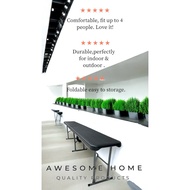 Black Field Bench Chair Size 29 x 183 x 44 cm. Foldable In Half Easy To Move With Handle Weight 300 