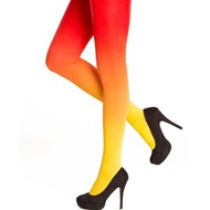 Yellow-red ombre gradient pantyhose tights