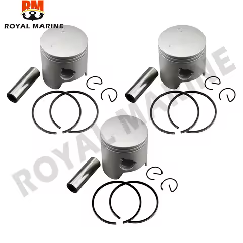 6K5-11631 Piston Set 6K5-11601 STD 3 KIT For Yamaha Outboard Motor 2T 60HP 3CYL Powertec Parsun T60
