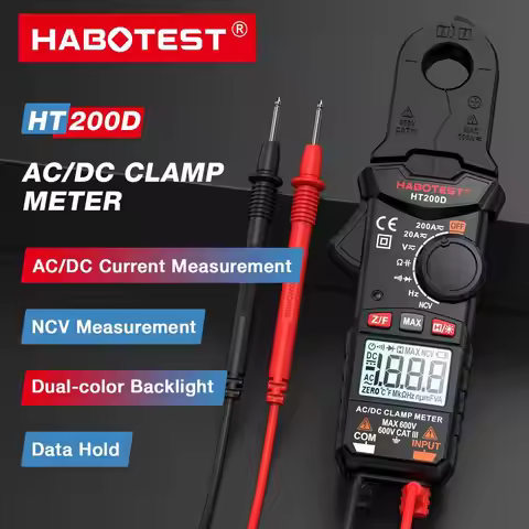 HABOTEST HT200D Clamp Meter DC/AC Current Voltage Digital Clamp Meter Measure the frequency of resis